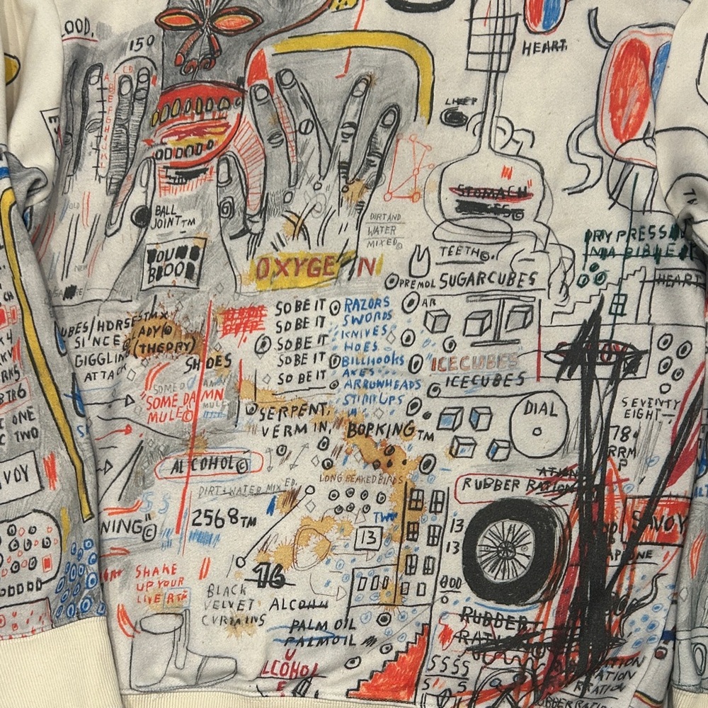 Who Decides War x Basquiat x Ev Bravado Graffiti Hoodie Unisex Medium - Picture 5 of 9